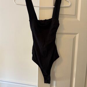 Black Open-Back Bodysuit